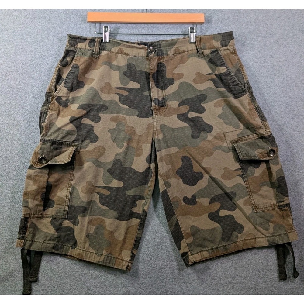 Southpole Y2K‎ VTG Camo Cargo Shorts Mens 38 Ripstop Streetwear Skater Military